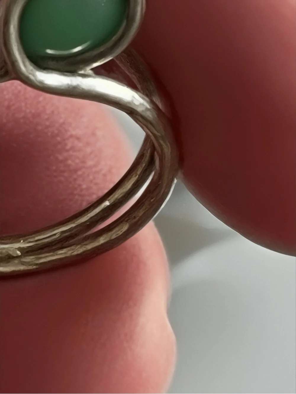 Green Stone Sterling-Color Ring - Women Jewelry